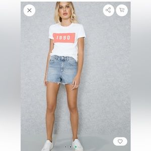 TopShop Womens Moto Demin Shorts Size 2